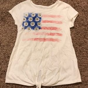 White USA flower flag shirt